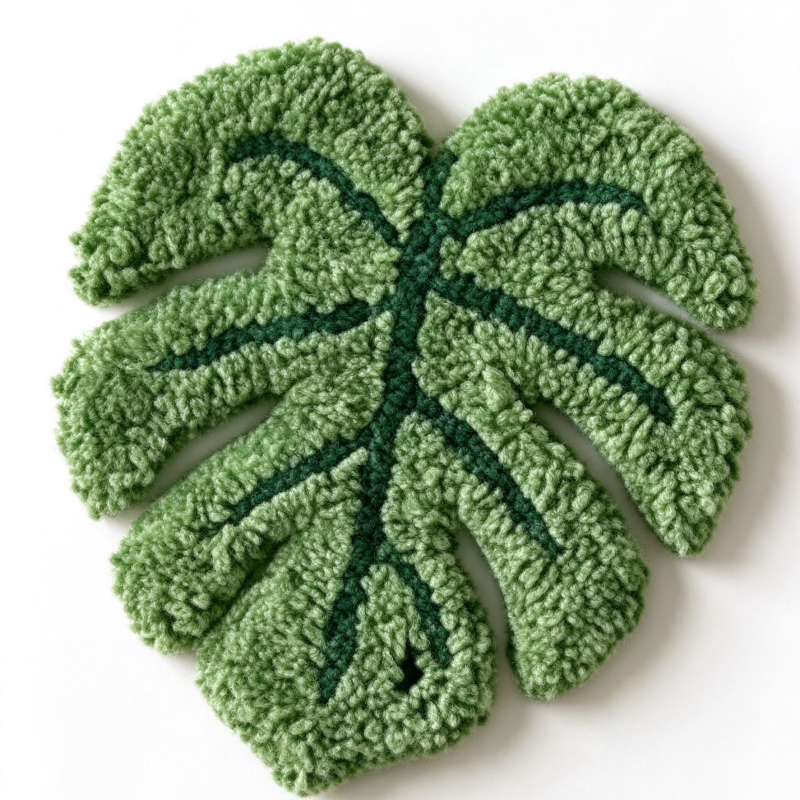 Punch Needle Refrigerator Magnets, Cute Handmade Style Car Bow Rainbow Cat and Monstera Leaf Magnetic Decorations, Colorful Tufted Yarn Fridge Magnets for Kitchen Home Decor, Cute Gifts for Craft Lovers