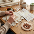 DIY Punch-Needle-Bären-Set | Punch-Needle-Stickset für Anfänger | Süßes Braunbären-Design | Alles inklusive mit Werkzeug & Anleitung