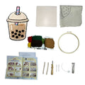 DIY-Punch-Needle-Set „Bubble Tea“ | Punch-Needle-Stickset für Anfänger | Süßes Boba-Milchtee-Design | Alles-inklusive-Set