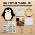DIY Punch-Needle-Pinguin-Set | Punch-Needle-Stickset für Anfänger | Süßes Baby-Pinguin-Design | Alles-inklusive-Paket