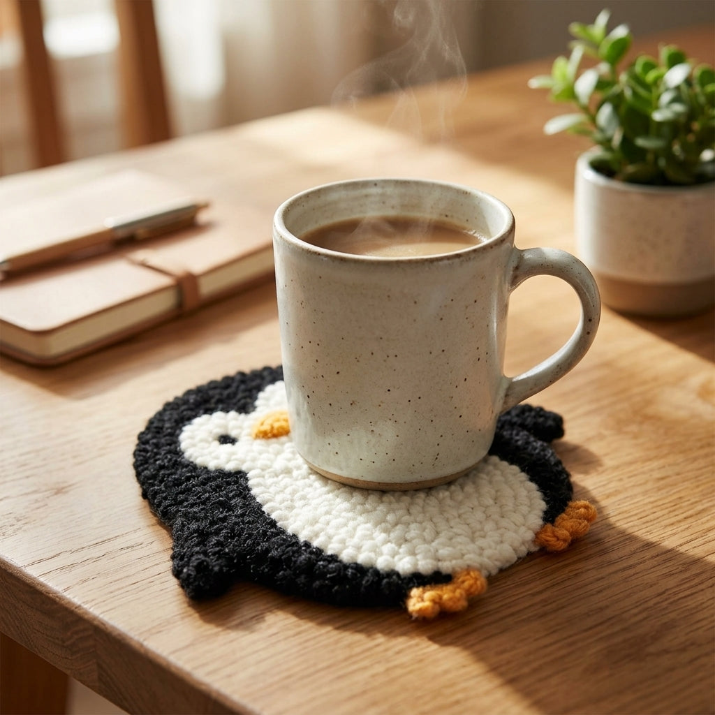 DIY Punch-Needle-Pinguin-Set | Punch-Needle-Stickset für Anfänger | Süßes Baby-Pinguin-Design | Alles-inklusive-Paket