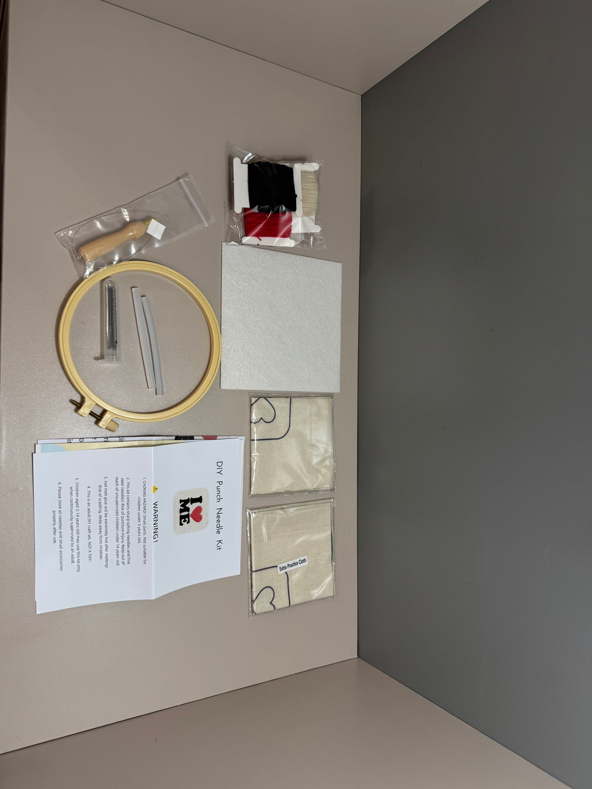 DIY-Punch-Needle-Set „I Love Me“ | Punch-Needle-Stickset für Anfänger | Design mit Affirmation zur Selbstliebe