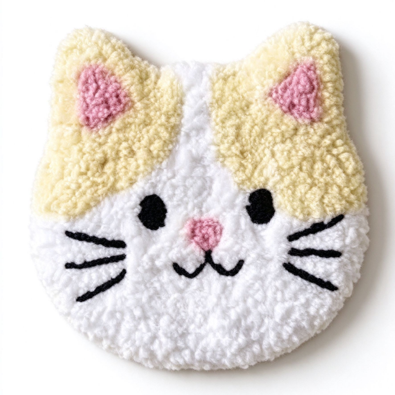 Punch Needle Refrigerator Magnets, Cute Handmade Style Car Bow Rainbow Cat and Monstera Leaf Magnetic Decorations, Colorful Tufted Yarn Fridge Magnets for Kitchen Home Decor, Cute Gifts for Craft Lovers